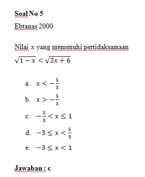 Soal Un Dan Jawaban Pertidaksamaan Magister Matematika