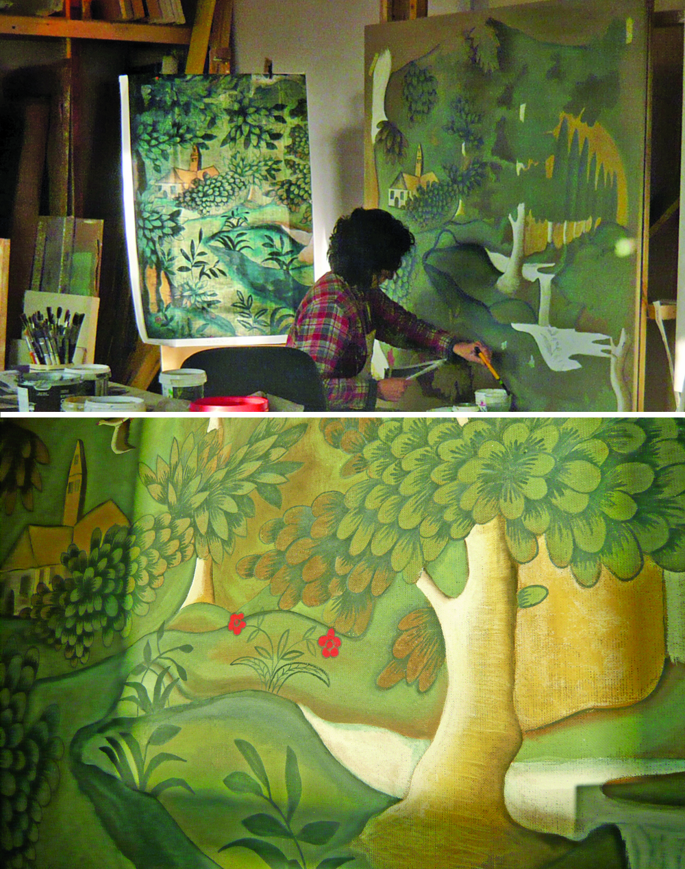 Melissa White Hand Painted Interiors Vote for Verdure! Elle Decor