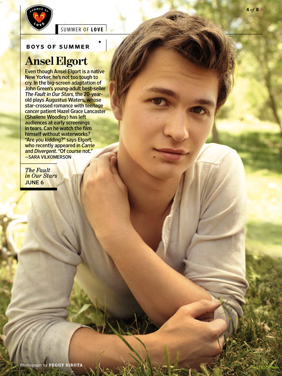 The Fault in Our Stars - Movie Fansite: Ansel Elgort is one of EW's