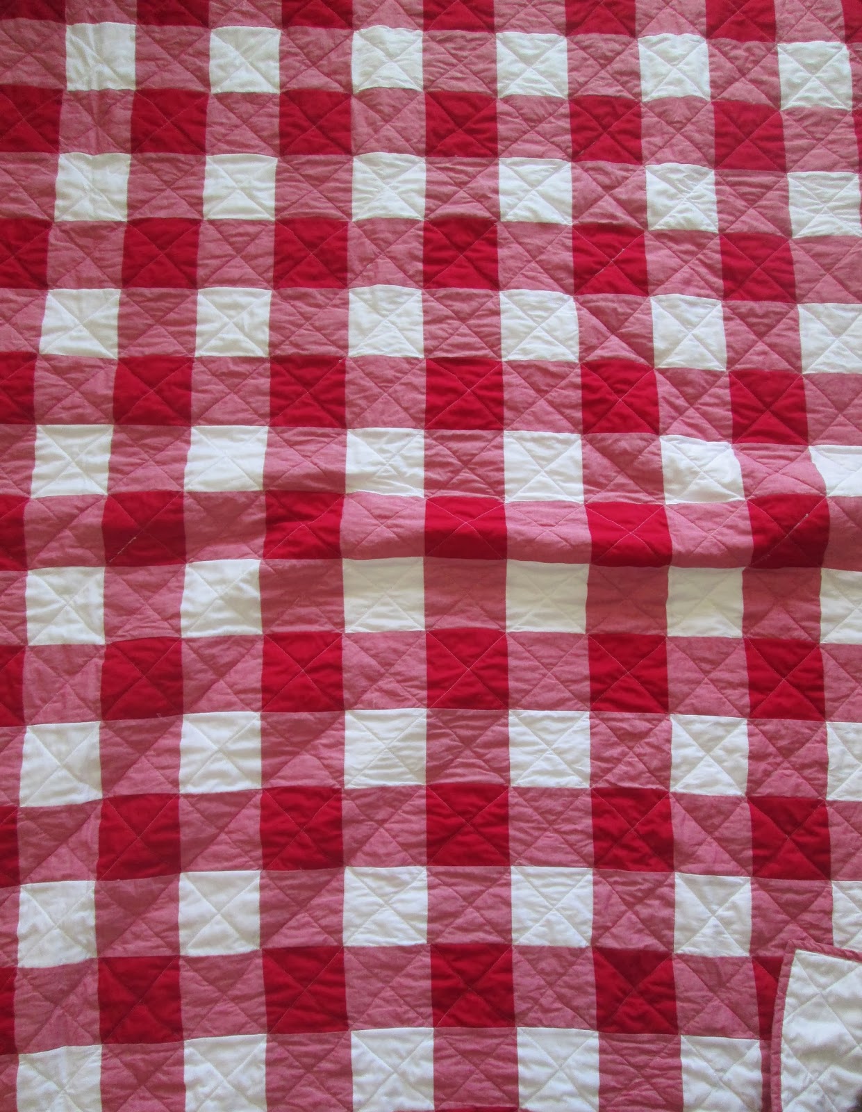 Quackadoodle Quilt Red Gingham Christmas Quilt