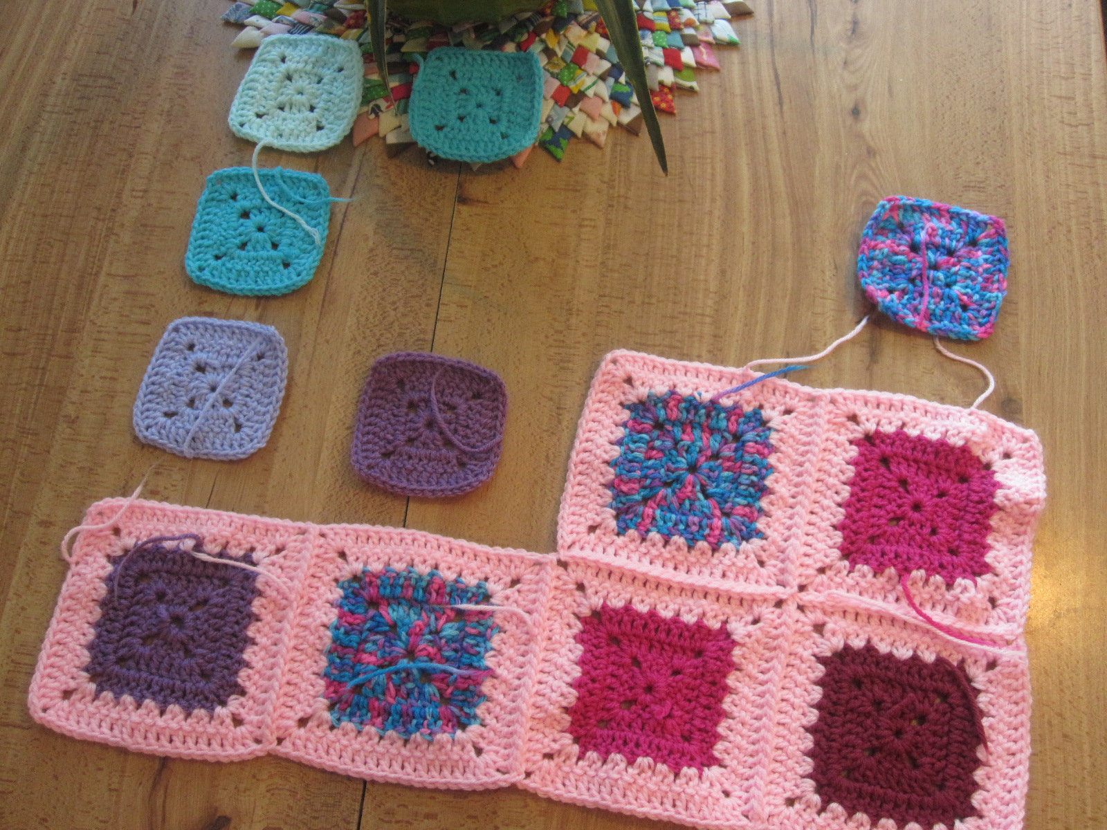 Lively Crochet Rhythmic Youth Scrappy Postage Stamp Blankets