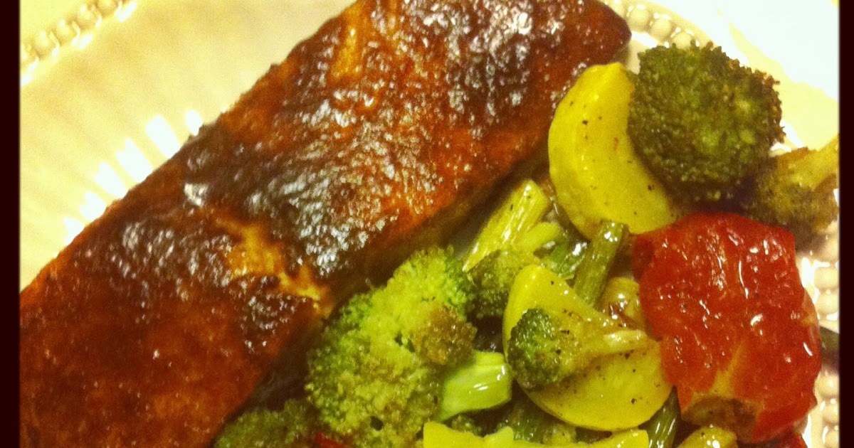 Nalls' Kitchen Baked Spicy Brown Sugar Salmon with Roasted Vegetables