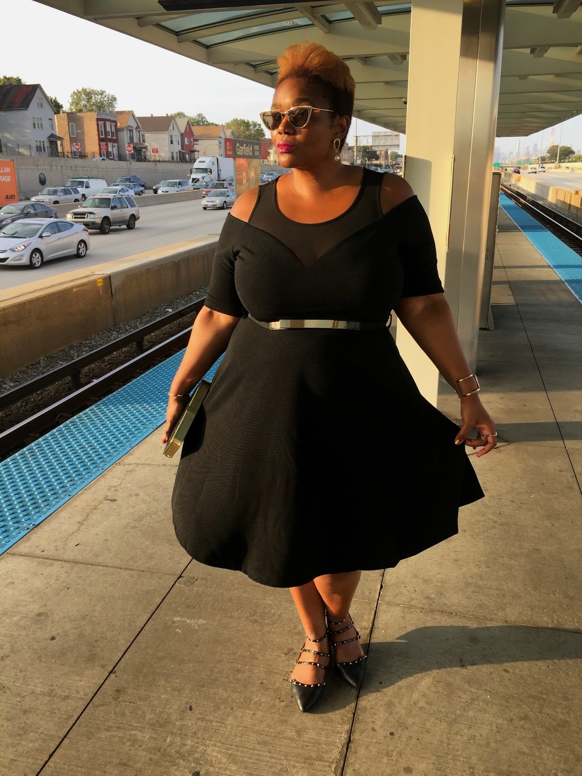 city chic cold shoulder dress