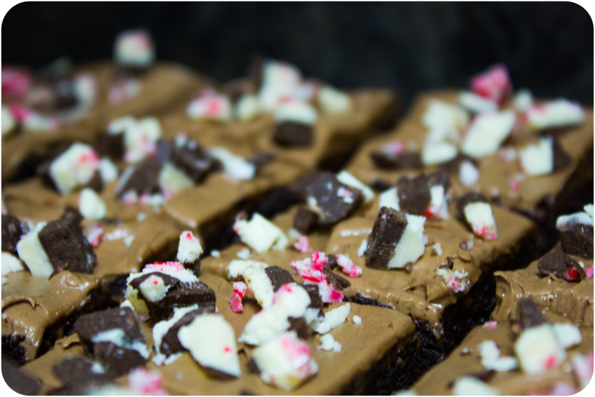 Cupcake Crazy Gem! Peppermint Bark Frosted Brownies