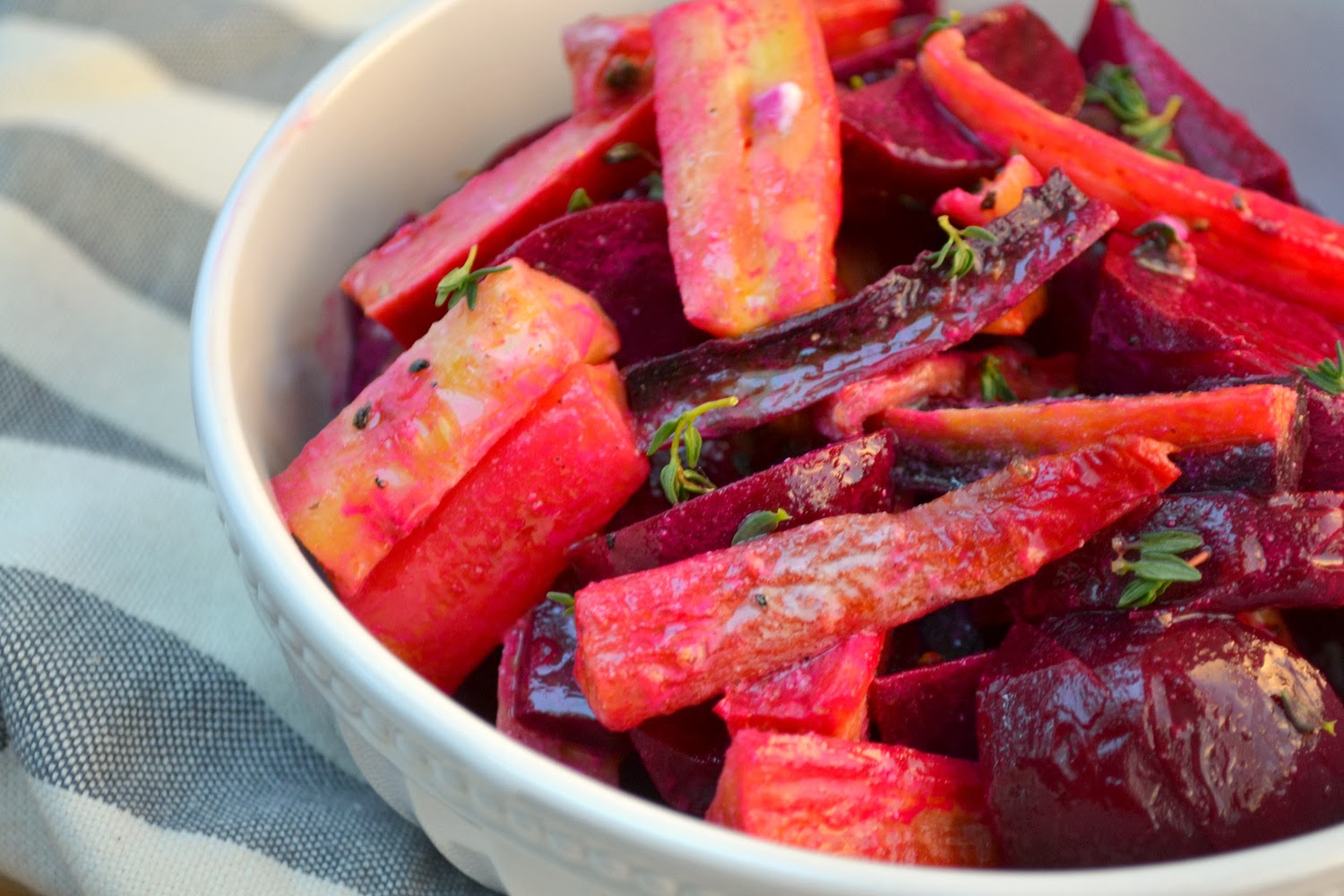 K&K Test Kitchen Roasted Beet and Heirloom Carrot Salad with Goat