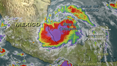 >65mph Tropical Storm Arlene strikes Cabo Rojo, Mexico, extreme heat blisters American Central Plains