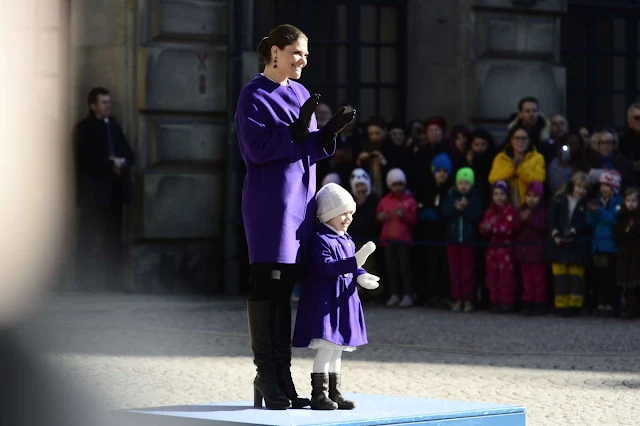 Crown Princess Victoria of Sweden and her daughter Princess Estelle attended festivities to celebrate the Crown Princess' name day