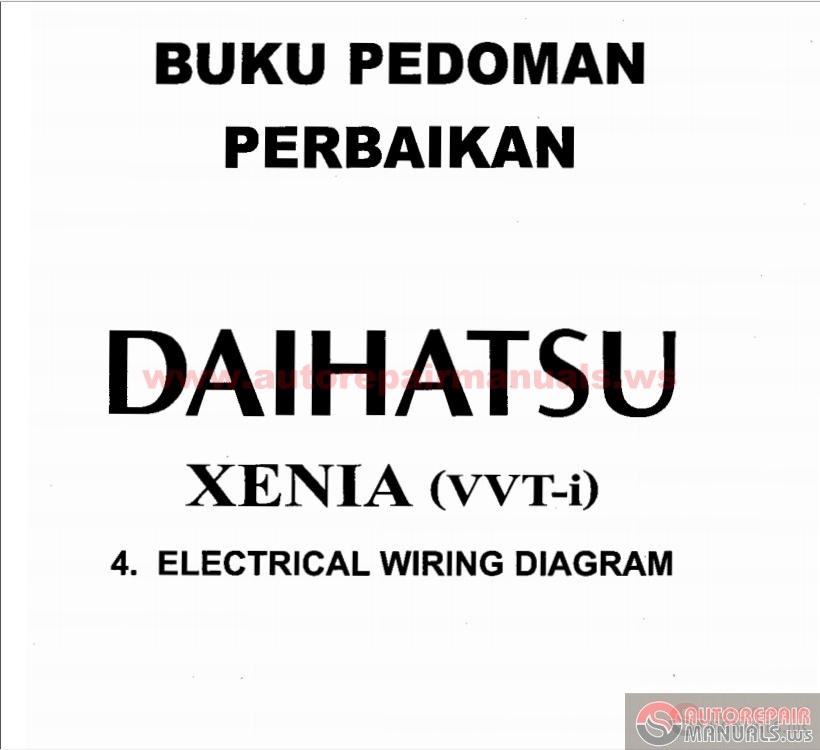 Free Automotive Manuals: Daihatsu Xenia VVT-i Electrical Wiring Diagram