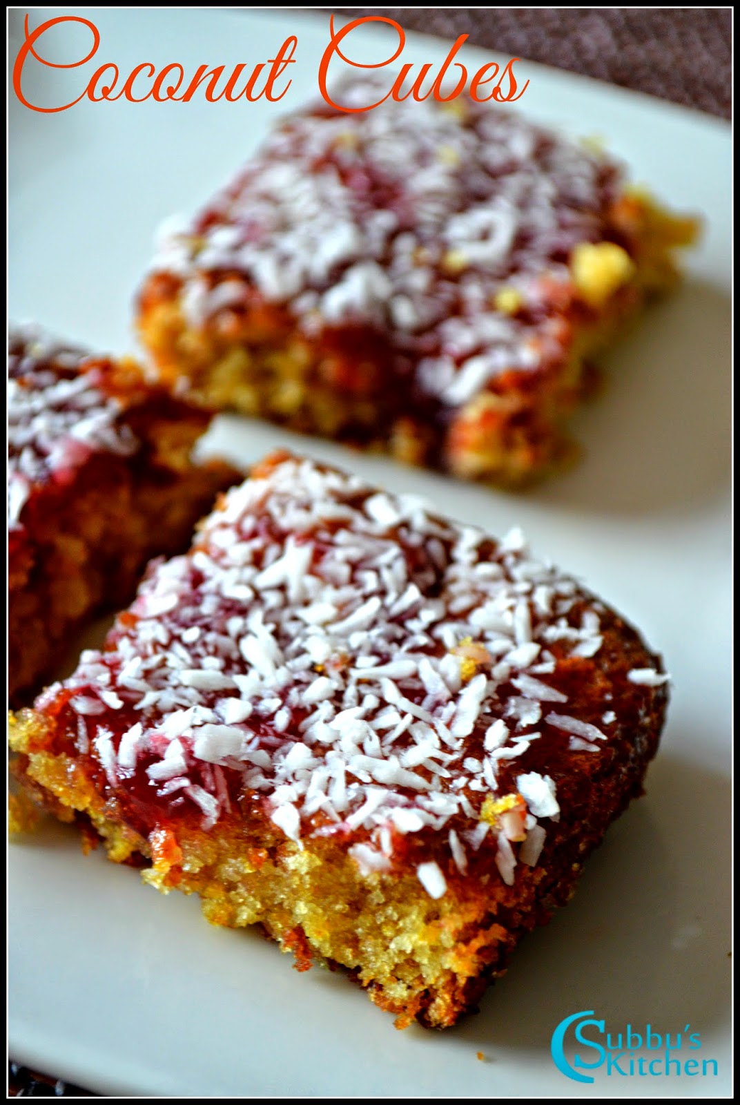 Eggless Coconut Cubes Recipe Eggless Coconut Cubes Recipe