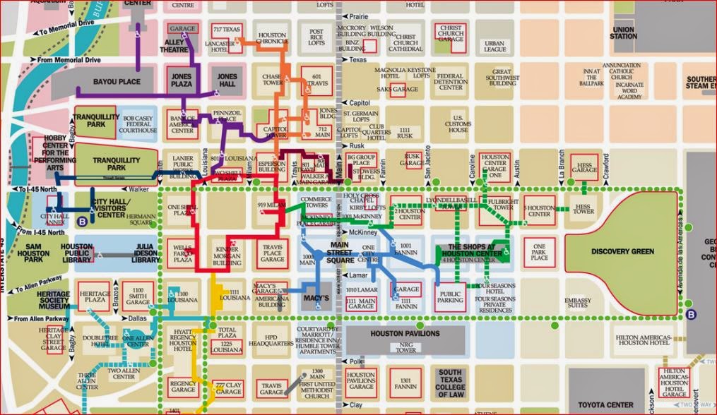 Downtown Tunnels Houston Map