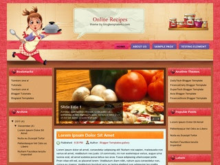 Online Recipes Blogger Template