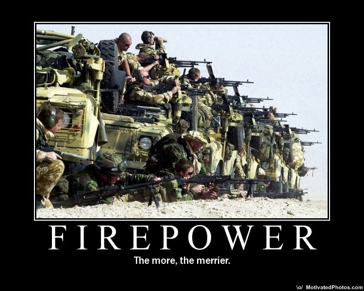 The soulution Firepower+army+demotivator