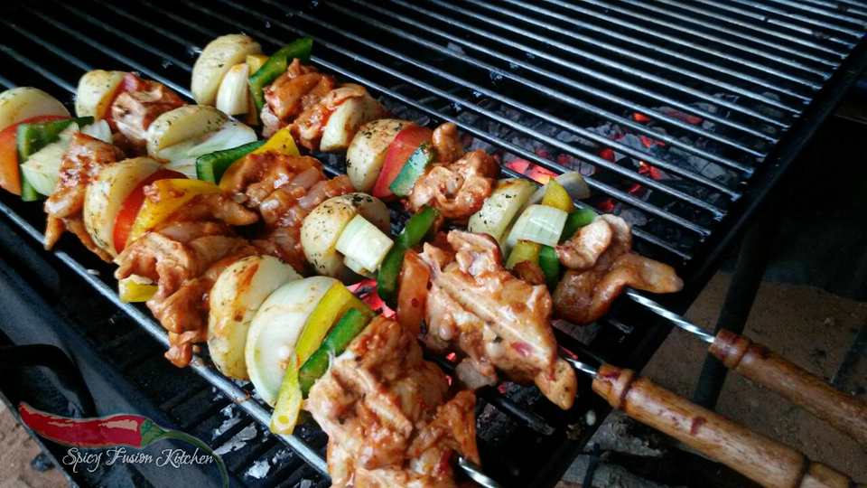 BBQ Chicken & Veggie Kebabs Spicy Fusion Kitchen