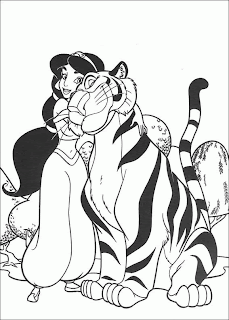 aladdin princess and-tiger coloring