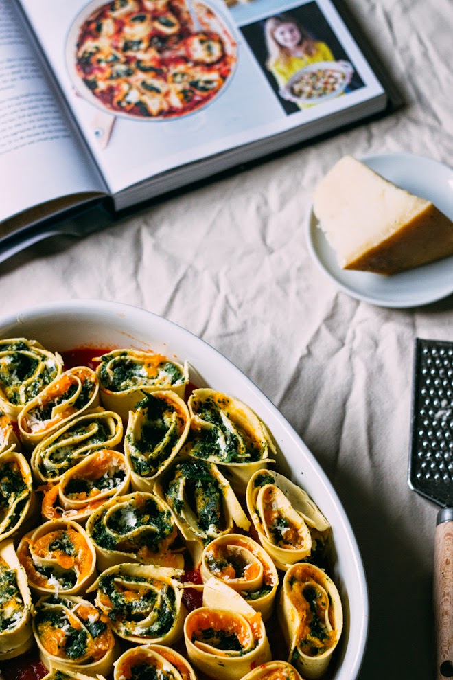Friarielli & sound: Jamie's inspiration: squash and spinach pasta rotolo
