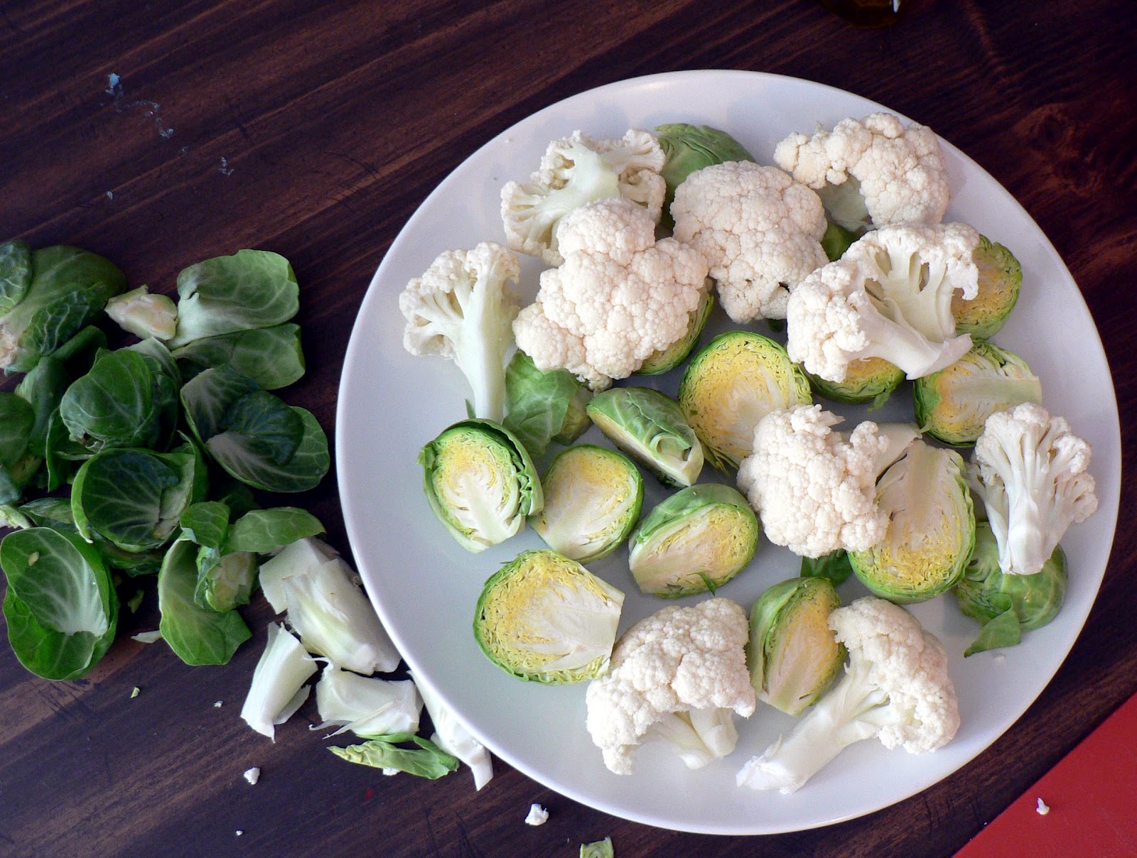 Simple Roasted Brussel Sprouts and Cauliflower Bless This Mess