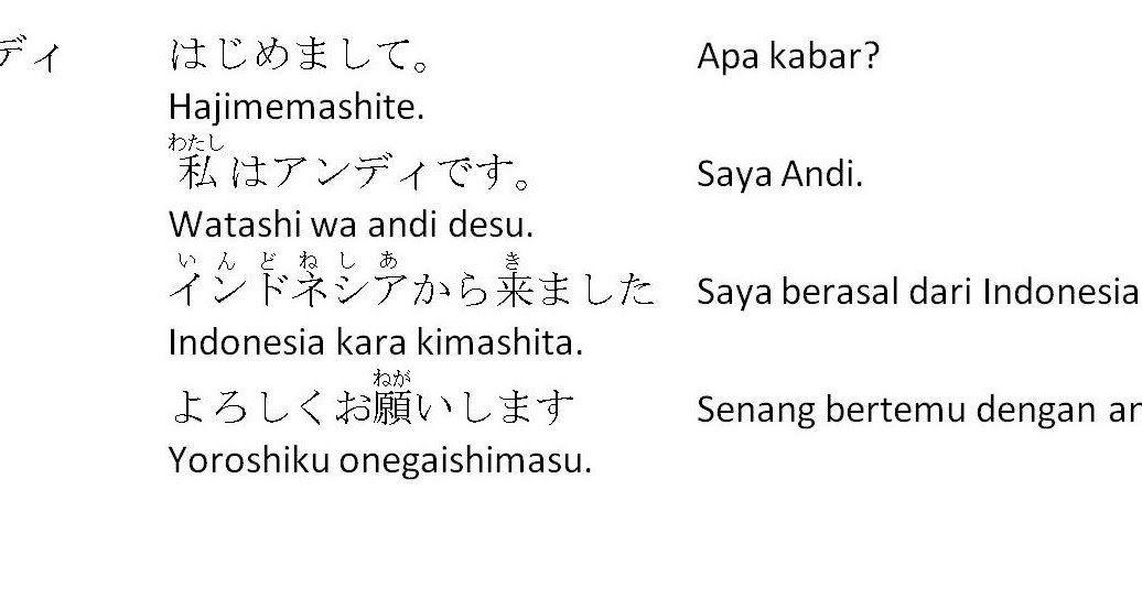 Bahasa Jepang untuk semua Pelajaran 1 &quot;Nama saya..&quot;