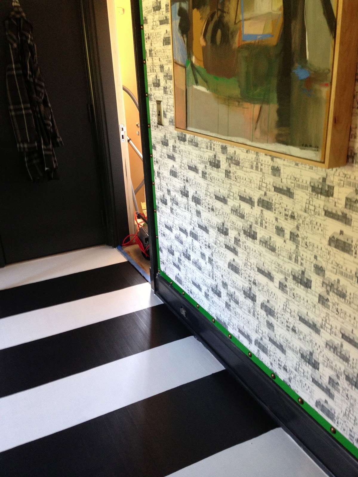 Lisa Mende Design Paint Stripes on Hardwood Floors Tuesday Tips