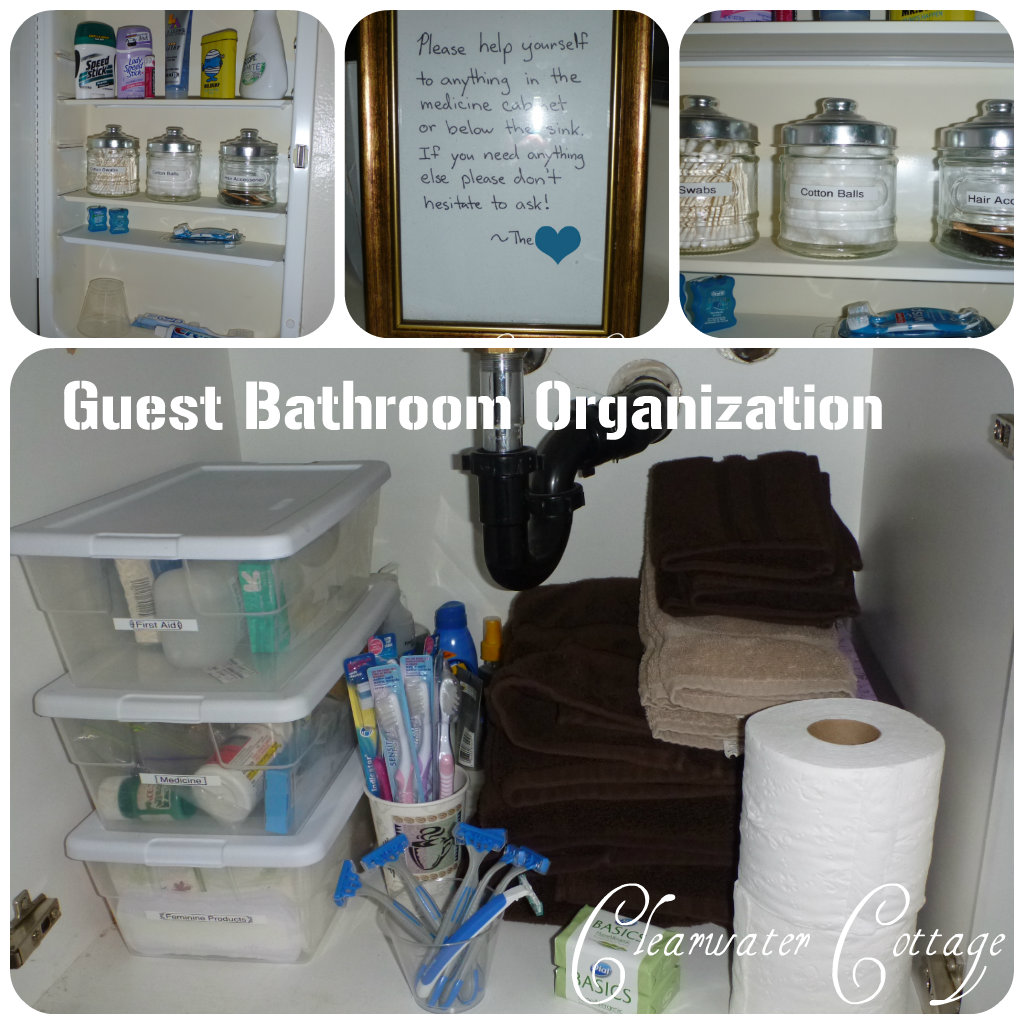 Clearwater Cottage Guest Bathroom Organization