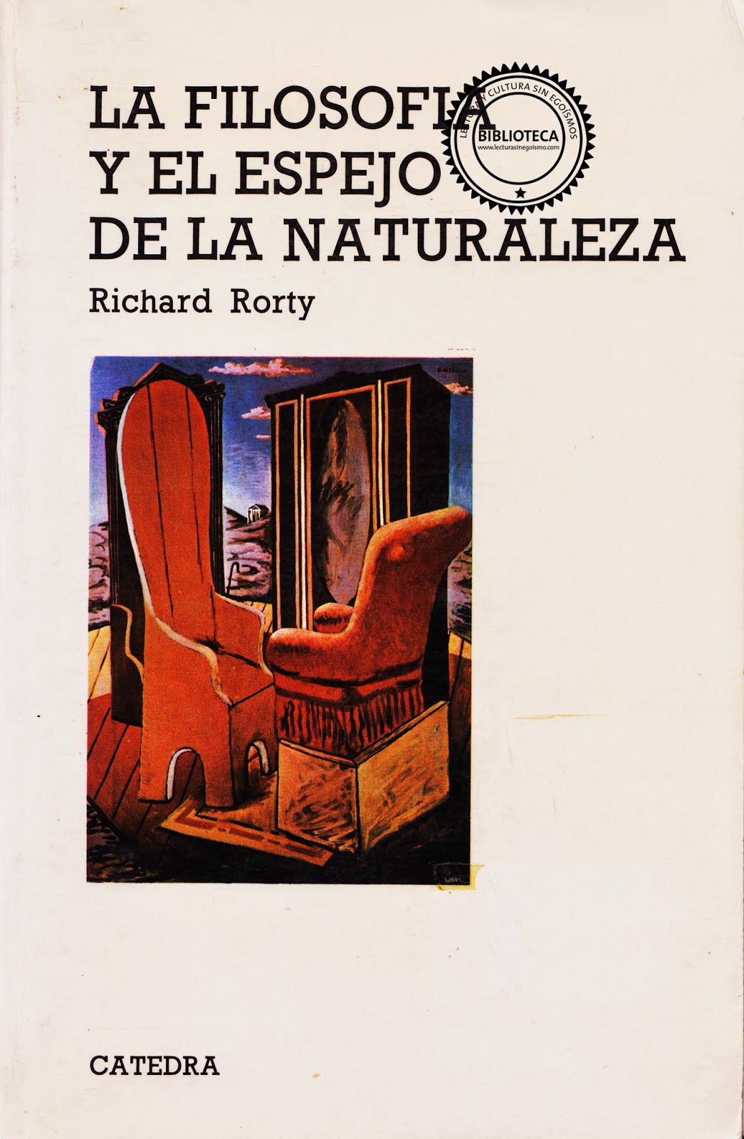 Resultado de imagen para La filosofÃ­a y el espejo de la naturaleza, de Richard Rorty