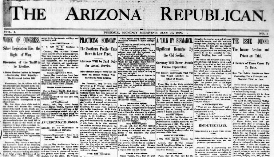 History Adventuring Why the Arizona Republic newspaper was originally called the Republican