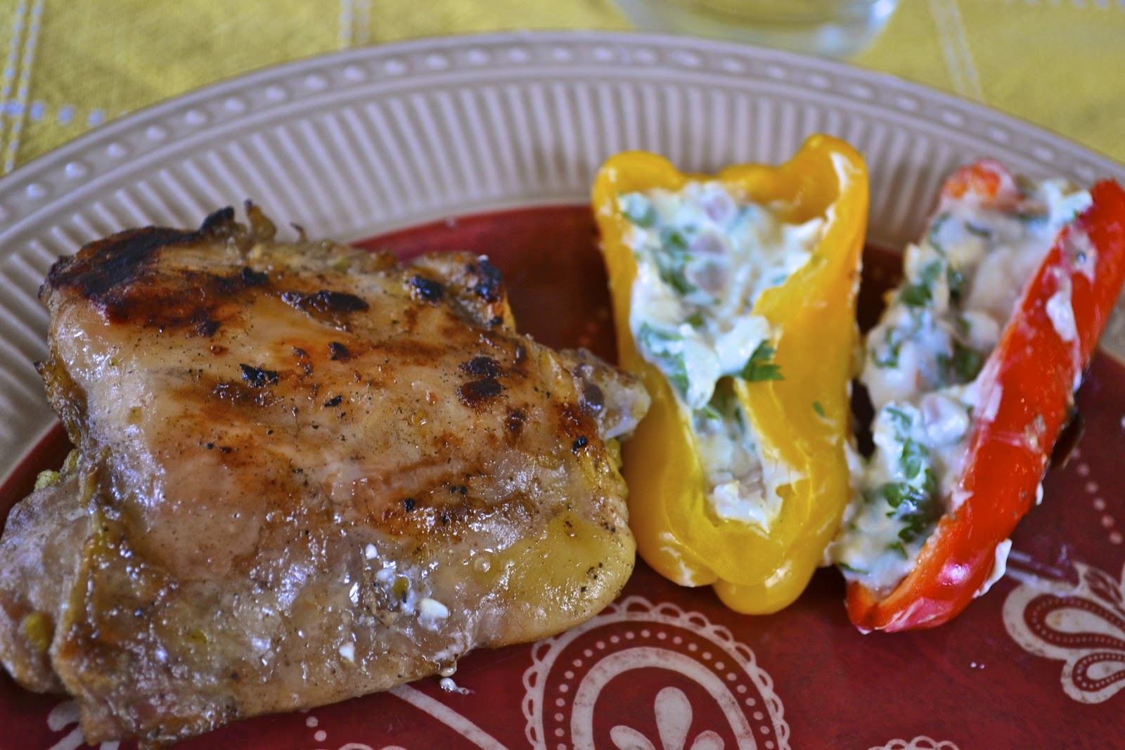 "Pointless" Meals Jerk Chicken and Stuffed Mini Bell Peppers