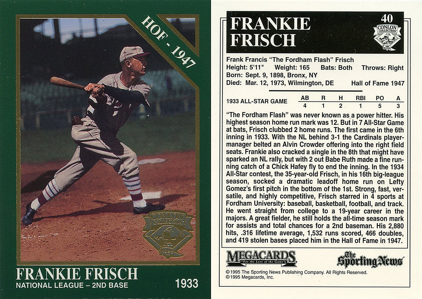 the Conlon Baseball Card Collector * 199295 Color Cards (48 cards)