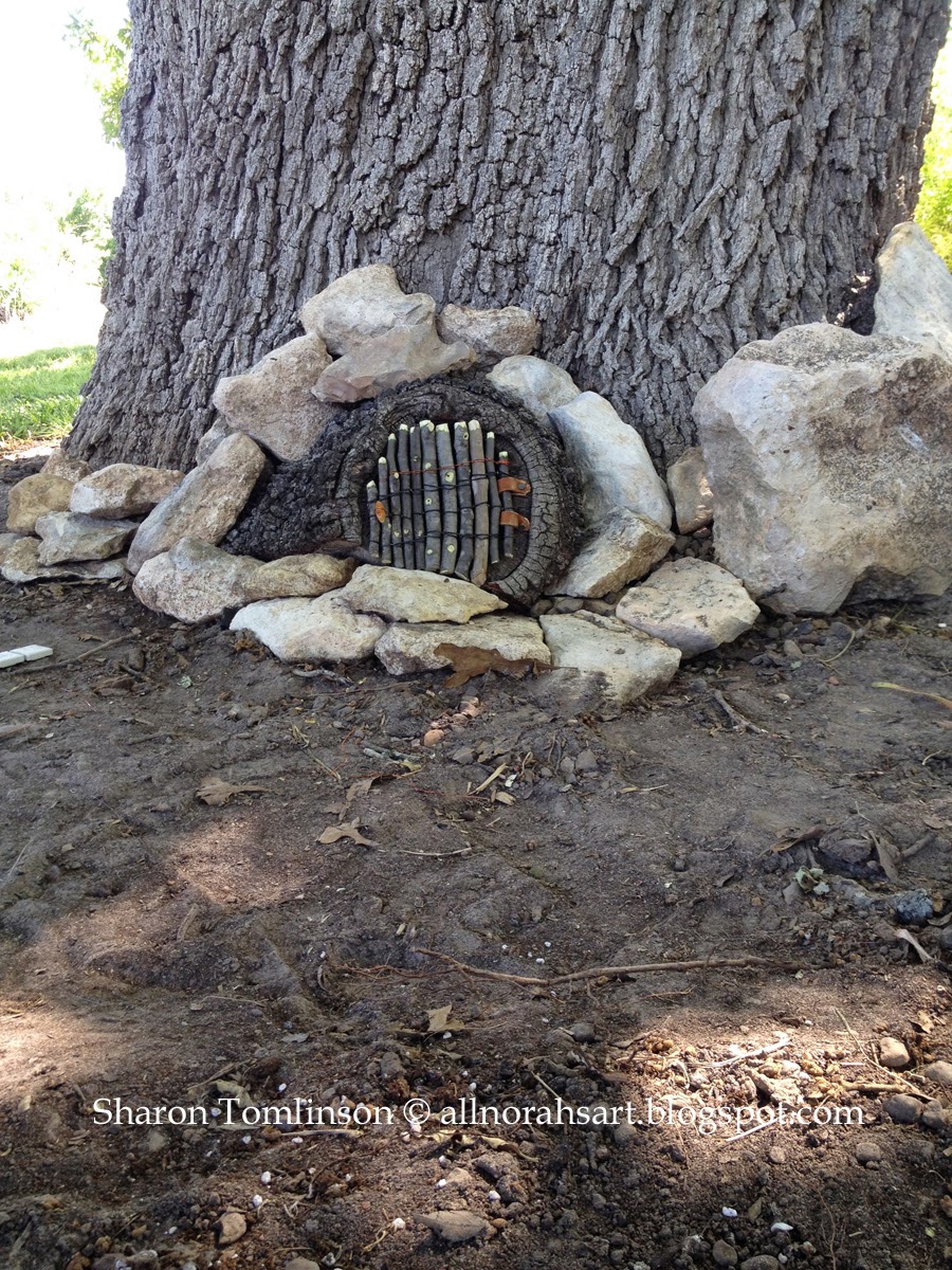 tree stump fairy house by Sharon Tomlinson