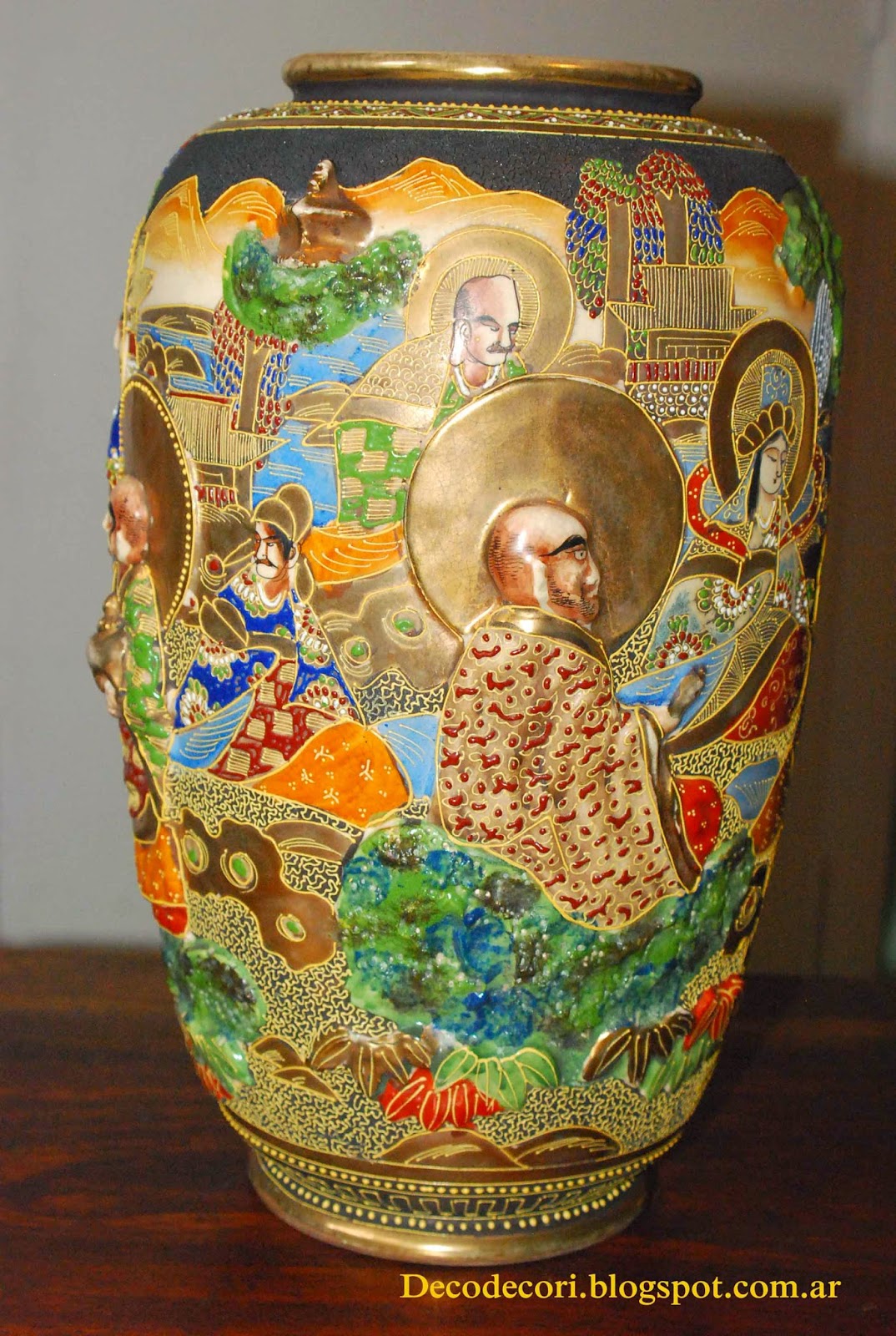 Jarrón Satsuma Kinkozan Tsukuru