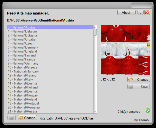 PES 6 Edit Kits Map Manager by ezombi PES 6