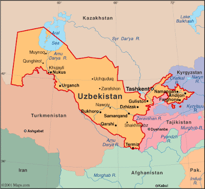 Uzbekistan Map Political Regional