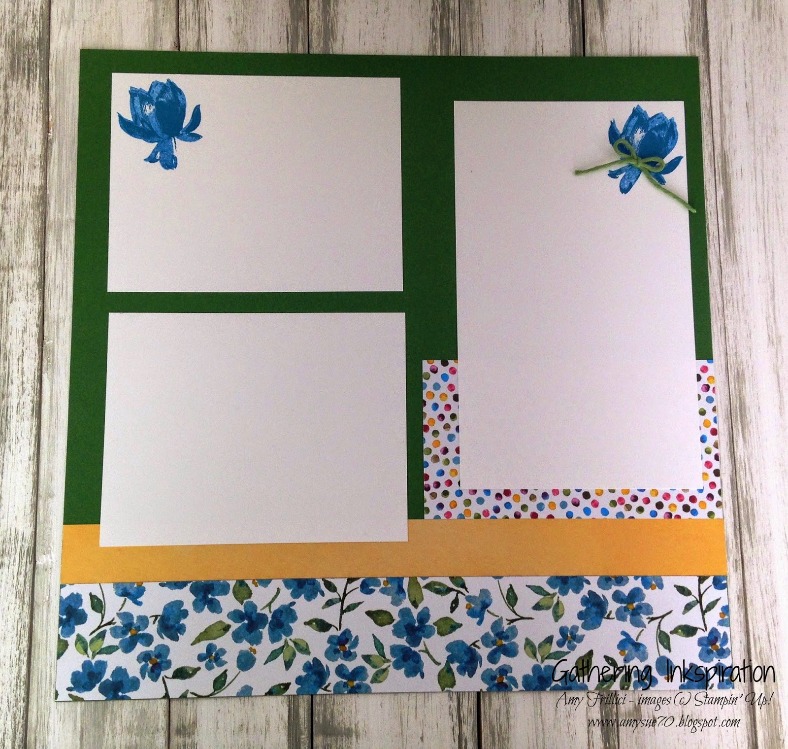 Gathering Inkspiration Painted Blooms Scrapbook Pages