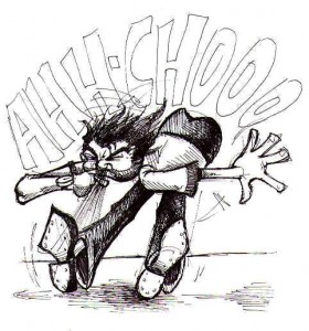 Cartoon Child Sneezing