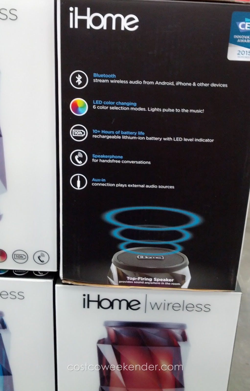 iHome iBT70 Color Changing Rechargeable Bluetooth Speaker Costco