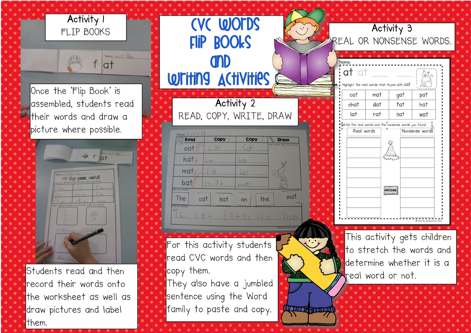 Classroom Fun CVC Words Flip Books and Writing Activities