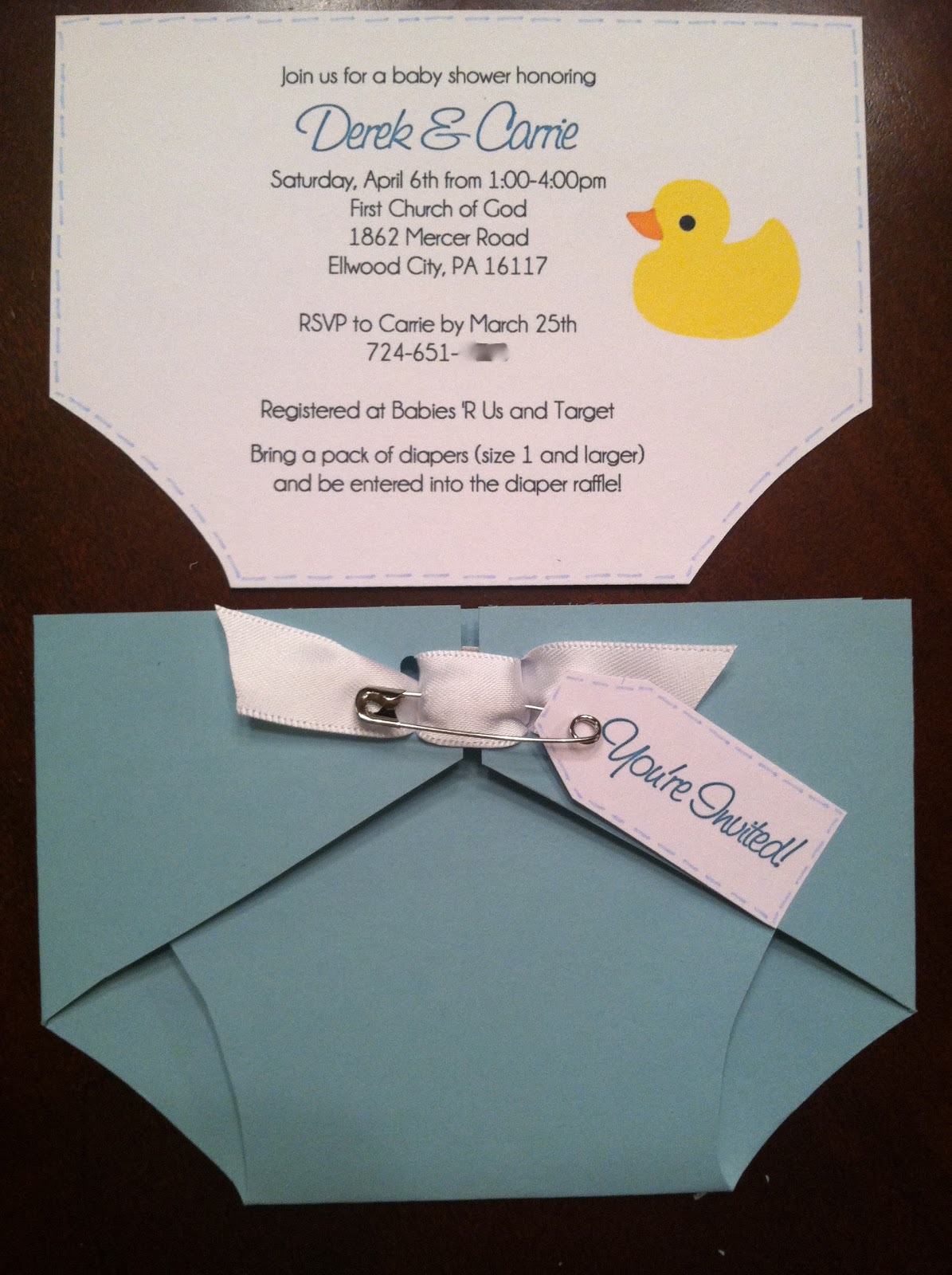 Renae Stamps: Diaper Invitation