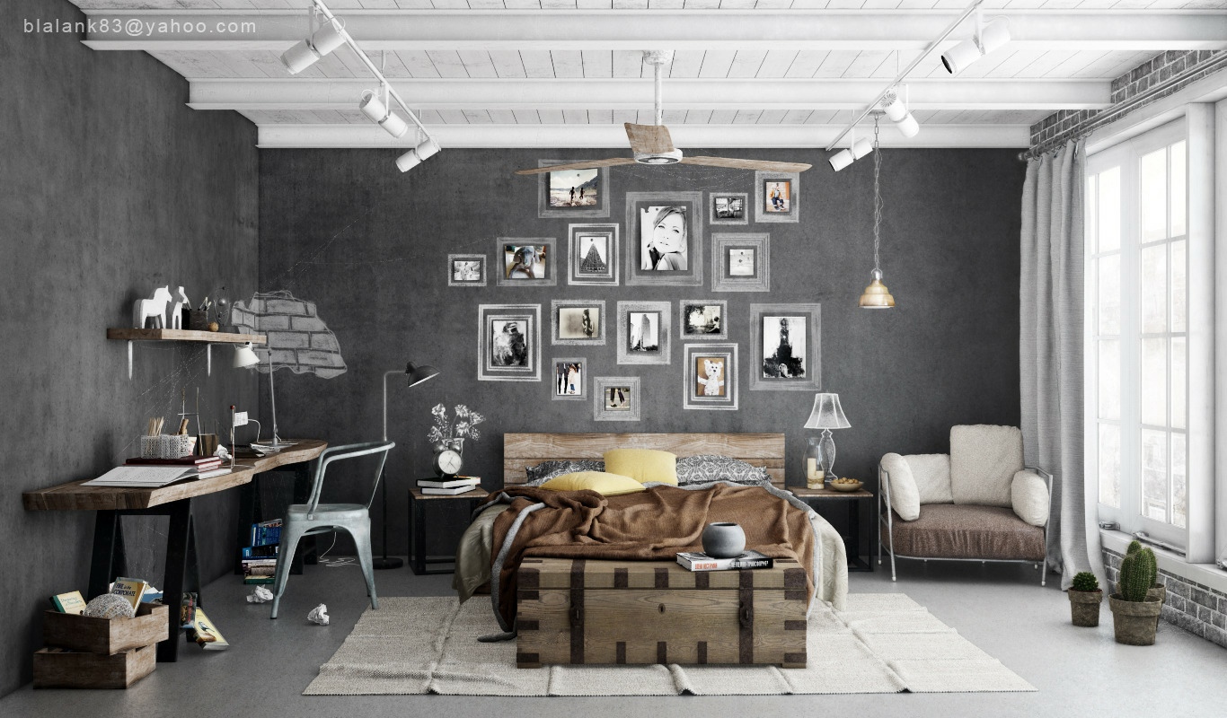 Industrial Bedrooms Interior Design | Interior Decorating, Home Design ...