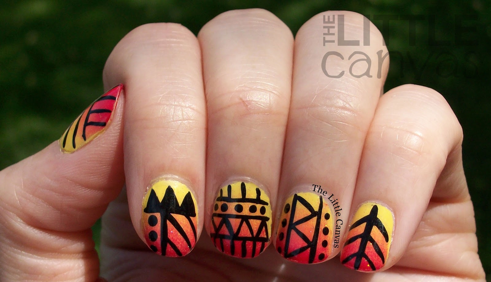 7. Tribal Nail Art Tutorial for Summer - wide 6