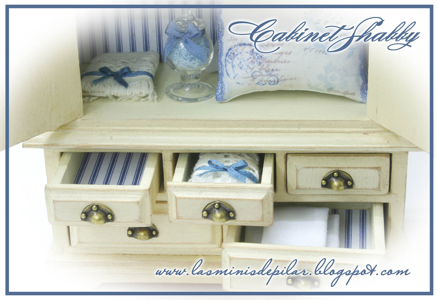 Pilar Alen Miniaturas: Dormitorio Toile Shabby Chic