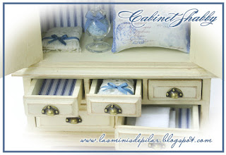Pilar Alen Miniaturas: Dormitorio Toile Shabby Chic