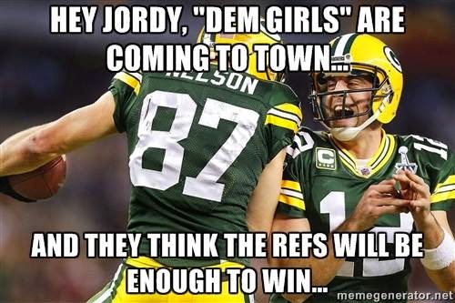Hey Jordy, "Dem Girls" are coming to town... and they think the refs will be enough to win... - #DemGirls #Packers #cowboyshaters #nflrefs
