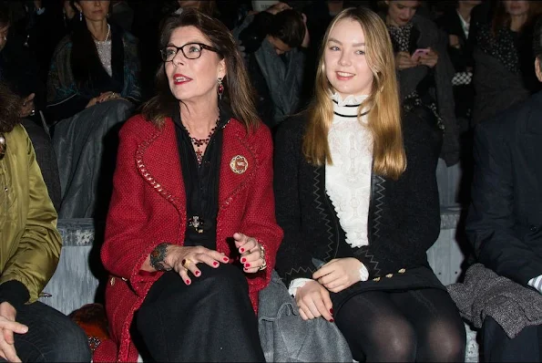 Princess Caroline of Hanover and with her youngest daughter Princess Alexandra of Hanover attends the Chanel Metiers d'Art Fashion Show in Rome