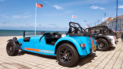 The Caterhams' lined up on the promenade at Aberystwyth