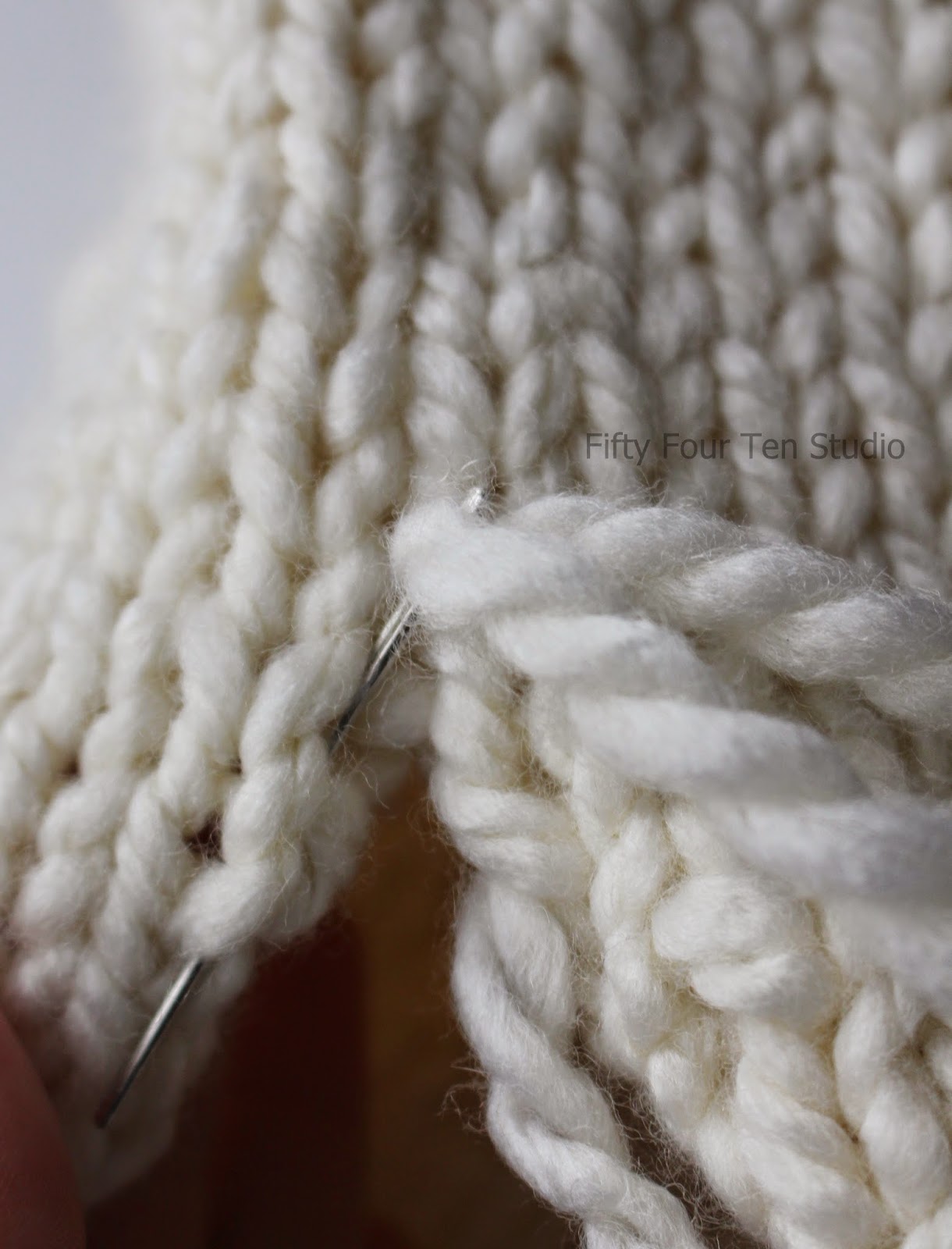 Fifty Four Ten Studio Knitting with super bulky yarn again! New pillow