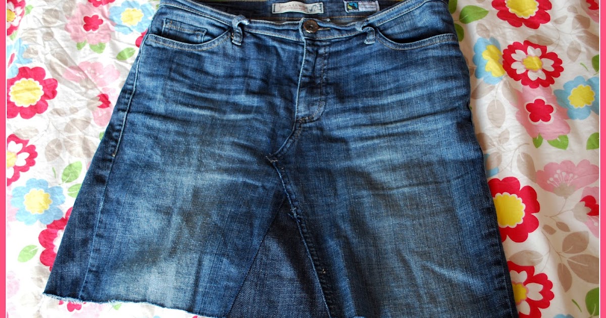DIY old jeans to new skirt Heavenly Handmades