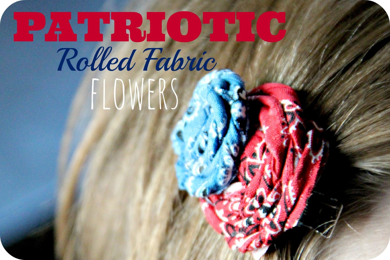 Blue Skies Ahead Rolled Fabric Flowers from Bandanas
