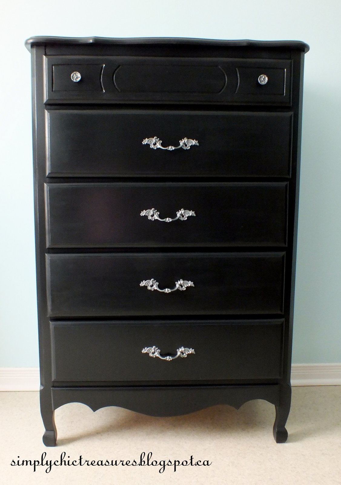 simply chic treasures A Black French Provincial Dresser for Hannah