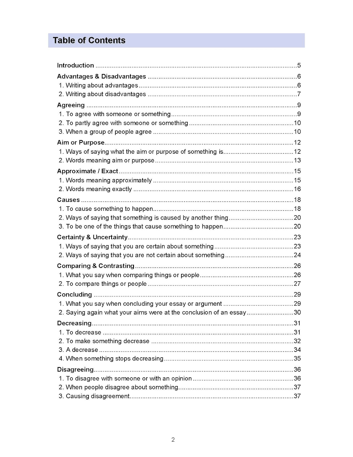 Face out lines for essays