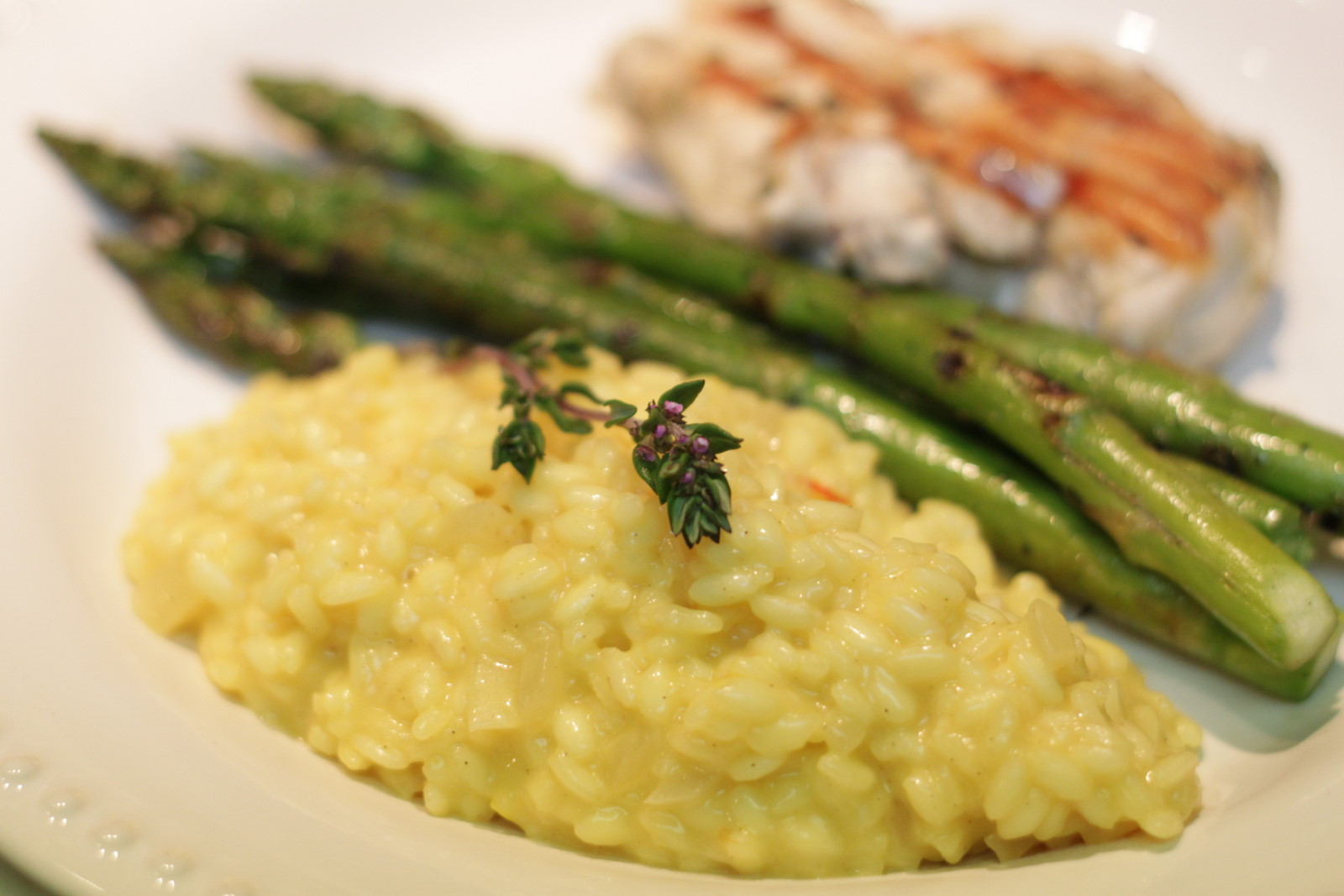Wholesome Dinner Tonight Saffron Risotto with GarlicThyme Chicken and