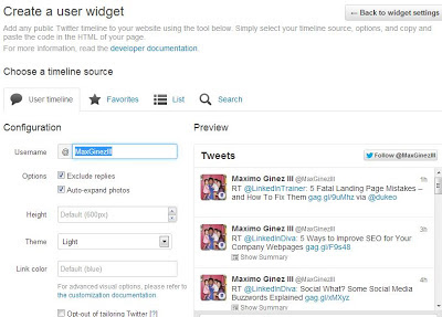 How to Add Twitter Feed Widget on Blogger Procedure 4 How to Add Twitter Feed Widget on Blogger Procedure 4 by www.maxginez3.com
